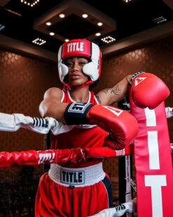 TITLE Boxing Aerovent Elite USA Boxing Competition Headgear – With Cheeks -Sports Boxing ACHEXRDWH 1