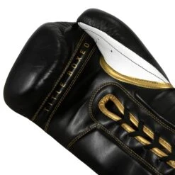 TITLE Boxeo Mexican Leather Lace Training Gloves Quatro 19 TITLE Boxeo Mexican Leather Lace Training Gloves Quatro -Sports Boxing BATGL4 BK WH 5