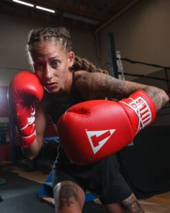 TITLE Classic Leather Lace Training Gloves 2.0 -Sports Boxing CTSGL2RD 1