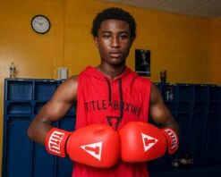 TITLE Classic Leather Elastic Training Gloves 2.0 -Sports Boxing CTSGV2RD 1