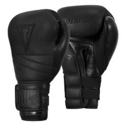 TITLE Black Bolstered Leather Bag Gloves 9 TITLE Black Bolstered Leather Bag Gloves -Sports Boxing DBBG BK 02