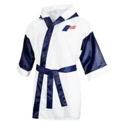 Fighting Full Length Robe 24 Fighting Full Length Robe -Sports Boxing FFLR WH BL 2