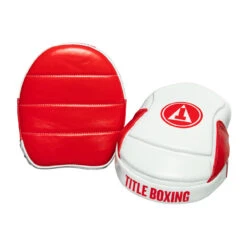 TITLE Boxing Fighting Fresh Leather Punch Mitts -Sports Boxing FFPM RD WH 4