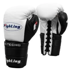 Fighting Tri-Tech Tenacious Lace Training Gloves -Sports Boxing FS3TTGL WH BK 002