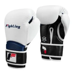 Fighting Ferocity Leather Training Gloves 25 Fighting Ferocity Leather Training Gloves -Sports Boxing FTGTG WH BK BL 2