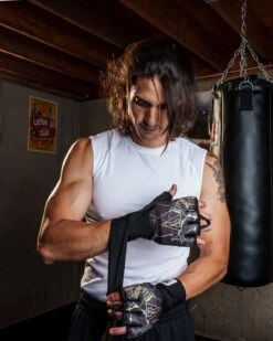 TITLE Boxing Defender Sublimated Glove Wraps -Sports Boxing KSGWBKGD 1