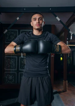 TITLE Boxing Roberto Duran Leather Sparring Gloves -Sports Boxing RDSGBK 1