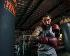 TITLE Boxing Sugar Ray Leonard Throwback Leather Bag Gloves -Sports Boxing SRLTLBGMR 4