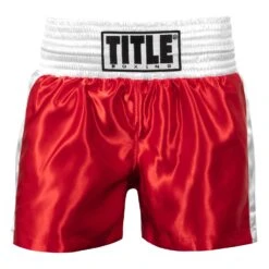 TITLE Boxing Professional Women’s Satin Striped Boxing Trunks -Sports Boxing TPBTW2 RD WH 2