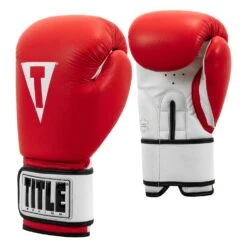 TITLE Premier Leather Super Bag Gloves 2.0 -Sports Boxing TSBG2 RD WH 002