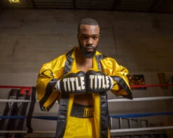 TITLE Boxing Pro Full Length Boxing Robe 32 TITLE Boxing Pro Full Length Boxing Robe -Sports Boxing TSRFL2BKGD 1