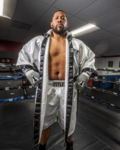 TITLE Boxing Full Length Robe -Sports Boxing TSRFLWHBK