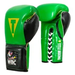 WBC By TITLE Boxing Sparring Gloves -Sports Boxing WBCSG GN BK 02
