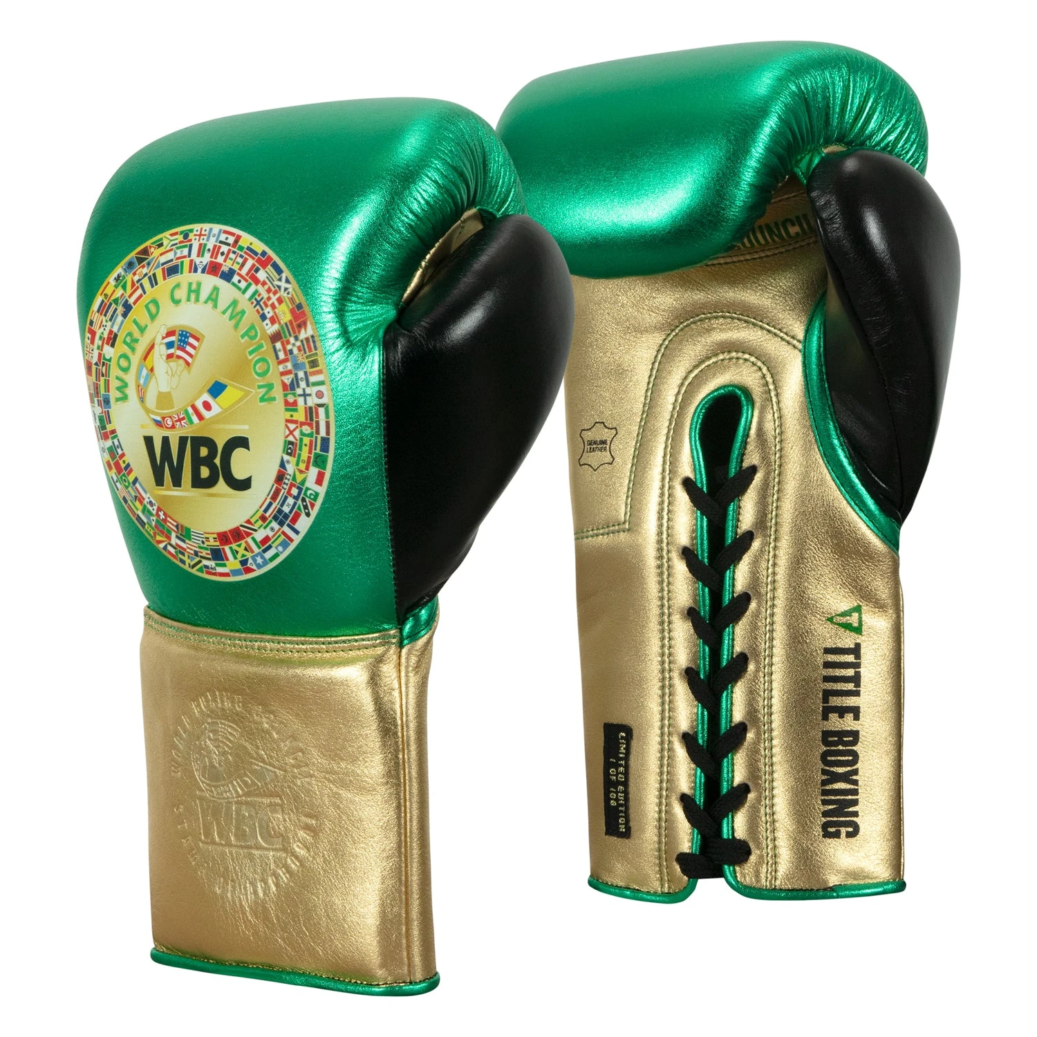 WBC By TITLE Boxing Green Belt Sparring Gloves 12 WBC By TITLE Boxing Green Belt Sparring Gloves - Image 12