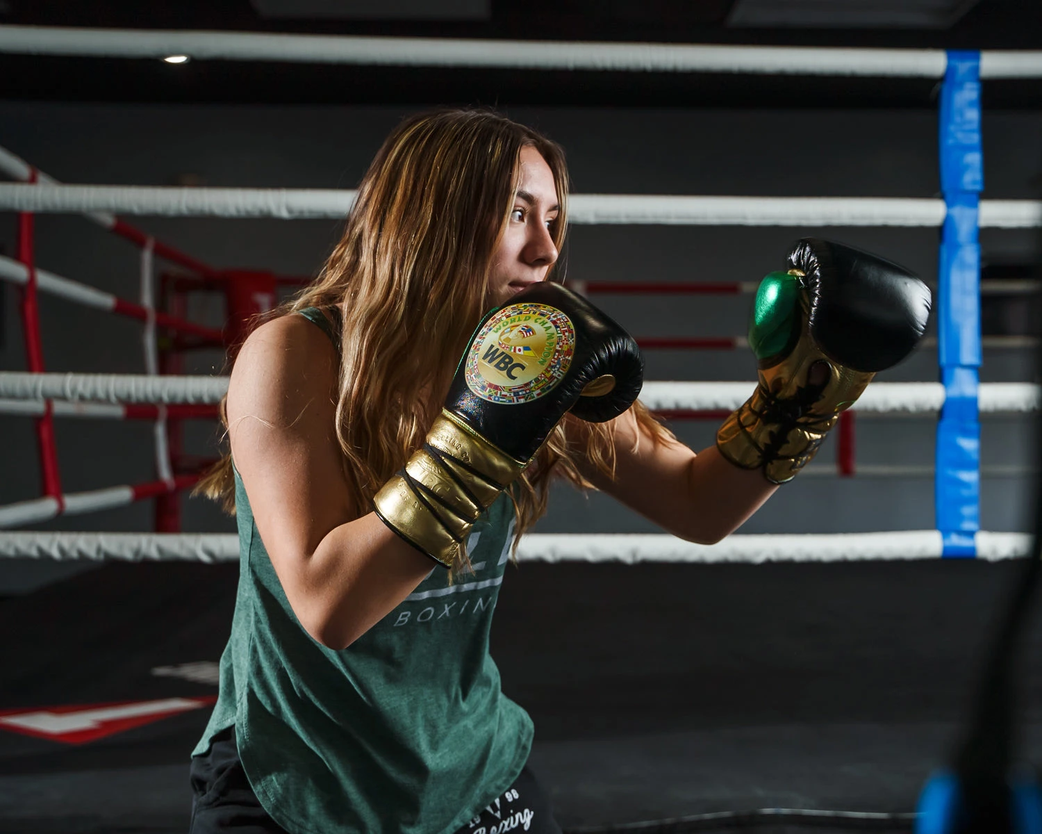 WBC By TITLE Boxing Green Belt Sparring Gloves 2 WBC By TITLE Boxing Green Belt Sparring Gloves - Image 2