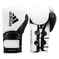 Adidas Hybrid 350 Elite Training Gloves -Sports Boxing adih350tg wh bk 1 1