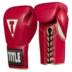 TITLE Boxeo Mexican Leather Lace Training Gloves Quatro 23 TITLE Boxeo Mexican Leather Lace Training Gloves Quatro -Sports Boxing batgl4 rd wh 1 1