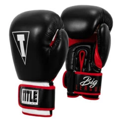 TITLE Boxing Leather Big League Bag Gloves 12 TITLE Boxing Leather Big League Bag Gloves -Sports Boxing blbg2 bk rd 02