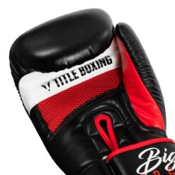 TITLE Boxing Leather Big League Bag Gloves 15 TITLE Boxing Leather Big League Bag Gloves -Sports Boxing blbg2 bk rd 05