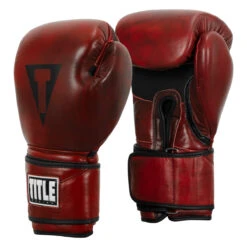 TITLE Boxing Blood Red Leather Bag Gloves 9 TITLE Boxing Blood Red Leather Bag Gloves -Sports Boxing brbg rd 002 1 4