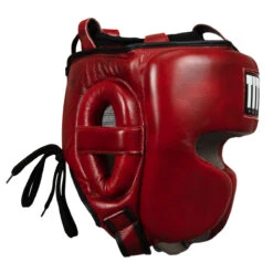 TITLE Boxing Blood Red Leather Sparring Headgear -Sports Boxing brhg rd gr 03