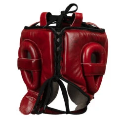 TITLE Boxing Blood Red Leather Sparring Headgear -Sports Boxing brhg rd gr 04