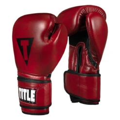 TITLE Boxing Blood Red Leather Training Gloves -Sports Boxing brtg rd 002