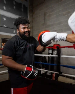 TITLE Boxing Leather Combination Focus Mitts 2.0 -Sports Boxing cbfpm2 bk rd 2 1