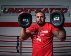 TITLE Boxing Leather Combination Focus Mitts 2.0 -Sports Boxing cbfpm2 rd bk 1