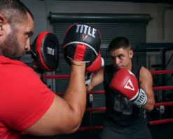 TITLE Boxing Leather Combination Focus Mitts 2.0 -Sports Boxing cbfpm2 rd bk 3