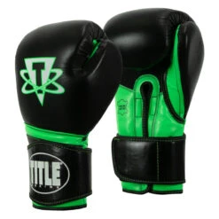 TITLE Boxing Leather Cosmic Training Gloves 10 TITLE Boxing Leather Cosmic Training Gloves -Sports Boxing costg bk gn 02