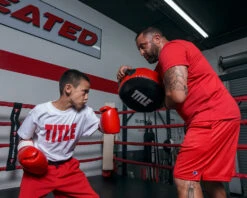 TITLE Classic Round Punch Shield V2 -Sports Boxing cpsh2 bk rd 1