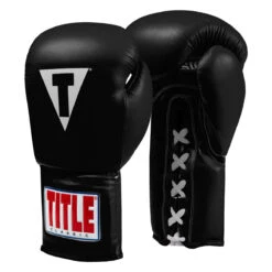 TITLE Classic Leather Lace Training Gloves 2.0 -Sports Boxing ctsgl2 bk 02