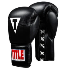 TITLE Classic Leather Lace Training Gloves 2.0 -Sports Boxing ctsgl2 bk 1 1