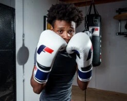 Fighting Force Leather Bag Gloves 24 Fighting Force Leather Bag Gloves -Sports Boxing ftgfbg wh bl 1 2