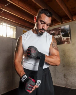 TITLE Boxing Defender Sublimated Glove Wraps -Sports Boxing ksgw bk rd 2 1