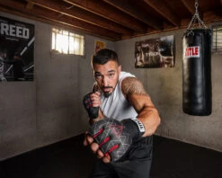 TITLE Boxing Defender Sublimated Glove Wraps -Sports Boxing ksgw bk rd 3 1