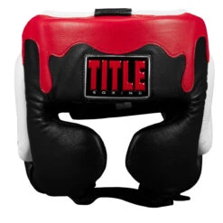 TITLE Boxing Gel Lava Leather Series Headgear 9 TITLE Boxing Gel Lava Leather Series Headgear -Sports Boxing mlvlhg bk wh rd 2 1
