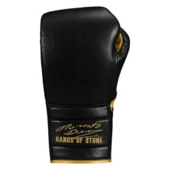 TITLE Boxing Roberto Duran Leather Sparring Gloves -Sports Boxing rdsg bk gd 03