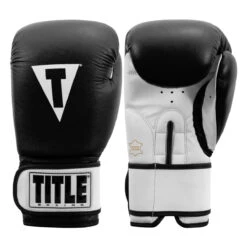 TITLE Premier Leather Super Bag Gloves 2.0 -Sports Boxing tsbg2 bk wh 001 1 1