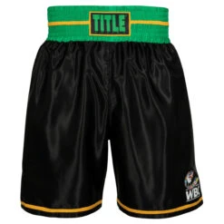 WBC By TITLE Boxing Professional Boxing Trunks -Sports Boxing wbcbt bk gn 2