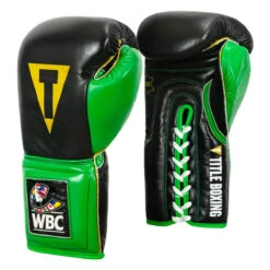 WBC By TITLE Boxing Sparring Gloves -Sports Boxing wbcsg bk gn 02