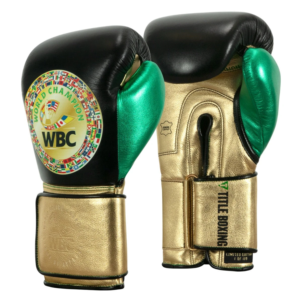 WBC By TITLE Boxing Green Belt Bag Gloves 2 WBC By TITLE Boxing Green Belt Bag Gloves - Image 2