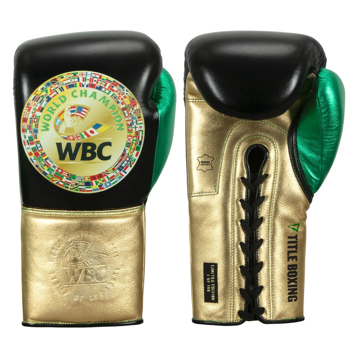 WBC By TITLE Boxing Green Belt Sparring Gloves 1 WBC By TITLE Boxing Green Belt Sparring Gloves