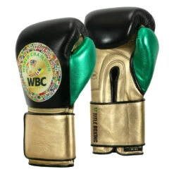 WBC By TITLE Boxing Green Belt Training Gloves 1.0 -Sports Boxing wgbtg bk gd gn 2 1