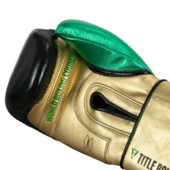 WBC By TITLE Boxing Green Belt Training Gloves 1.0 -Sports Boxing wgbtg bk gd gn 5 1